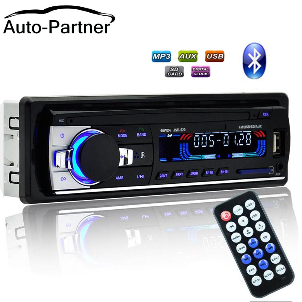 Autoradio stéréo, Bluetooth, avec télécommande, téléphone AUX-IN, MP3, FM, USB, Radio pour voiture, 1 din