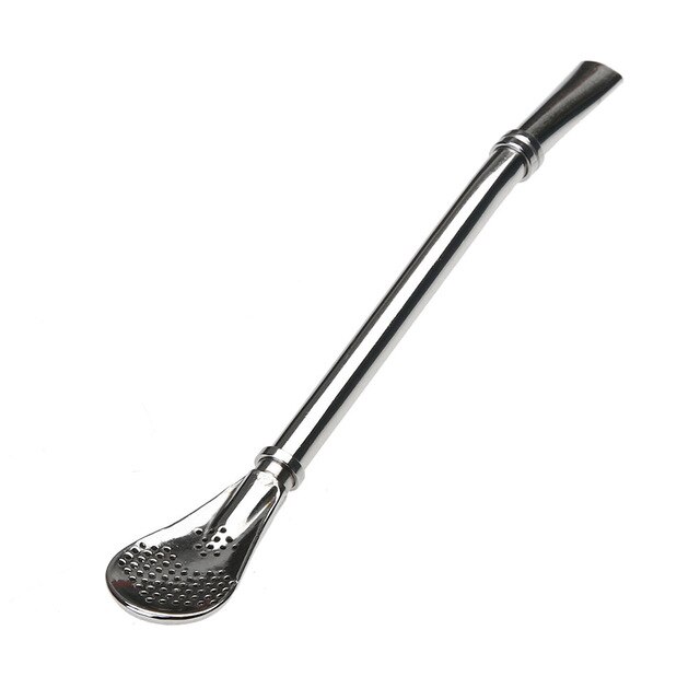 Straw Spoons with Filter Stainless Steel Stirring Coffee Spoons Teaspoon Yerba Mate Small Mini Tea Spoon Tableware Golden Black