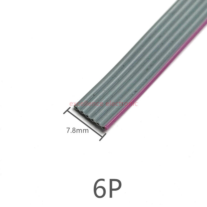 1/2/5/10Meter 6P/8/10/14/16/20/26/30/34/40/50/60 Pin 1.27Mm Pitch Grijze Platte Lintkabel 28 Awg draad Voor 2.54Mm Fc Idc Connector