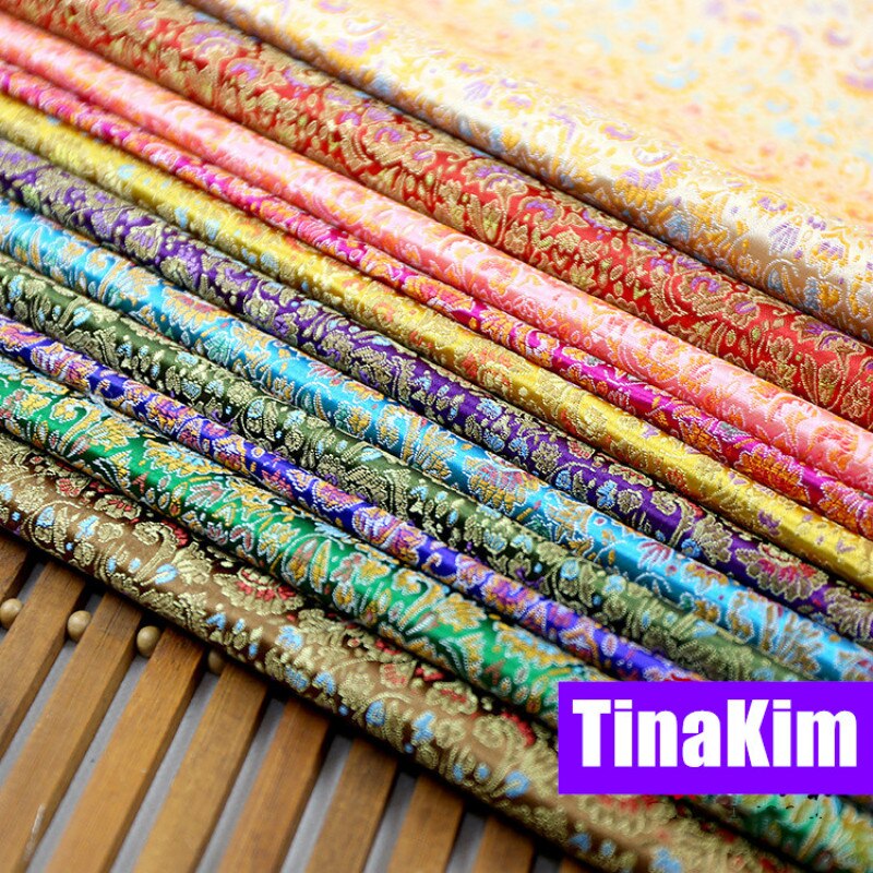 Width 75cm Silk Jacquard weave Metallic Brocade Fabric Chinese Hanfu Dress Bjd Kimono Material Celosia Cloth By the Half-yard