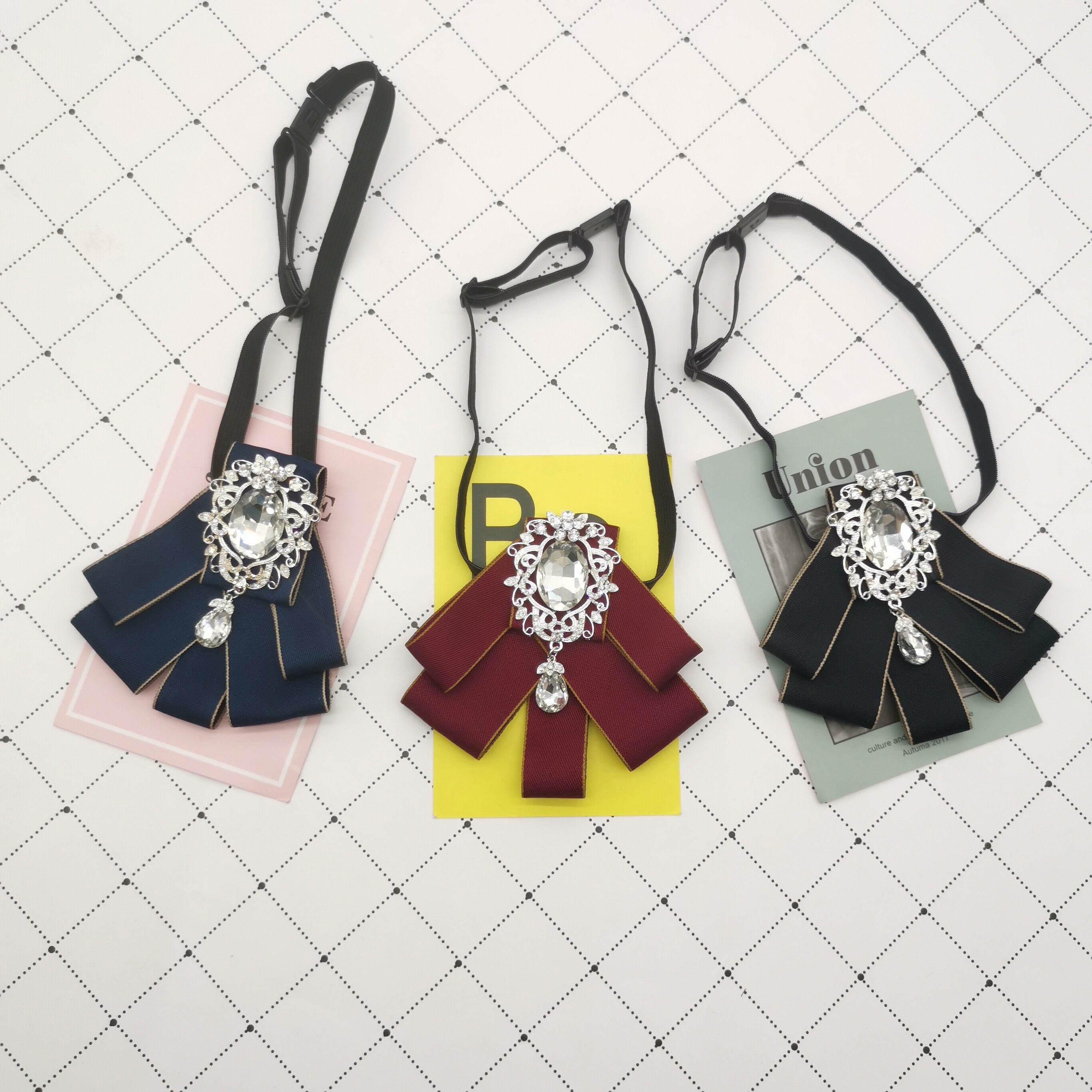 [Jeweled wisiorek] muszka damska styl japońnarty muszka dopasowana koszula sukienka z kokardą ślub prezent dla mężczyzny zestaw dla kobiet