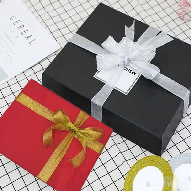 25 Yards 6-50Mm Zilver Goud Zijde Satijn Organza Lint Bruiloft Decoratie Cake Diy Kerst Handwerk Accessoires tapes