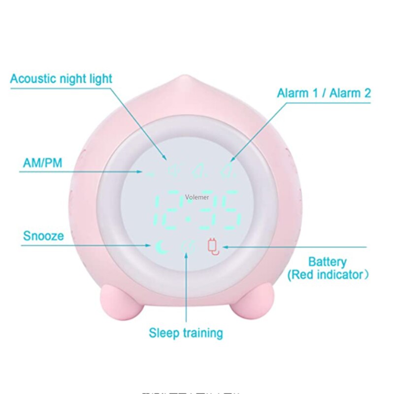 Xiaomi Youpin Perzik Vorm Wekker Smart App Bluetooth Speaker Multifunctionele Led Digitale Klok Slaap Nachtlampje Mute klokken