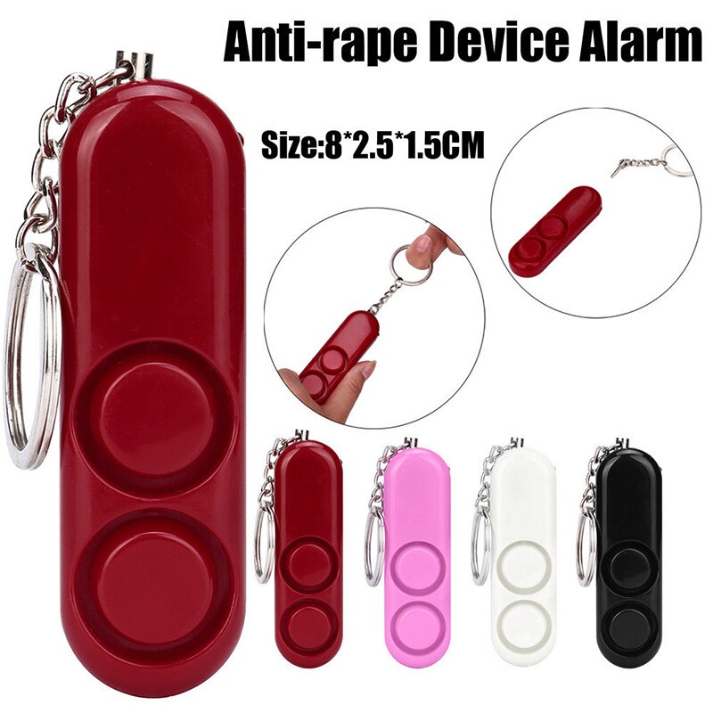 Anti-rape Device Double Horn Alarm 120dB Loud Alert Attack Panic Safety Personal Security Keychain