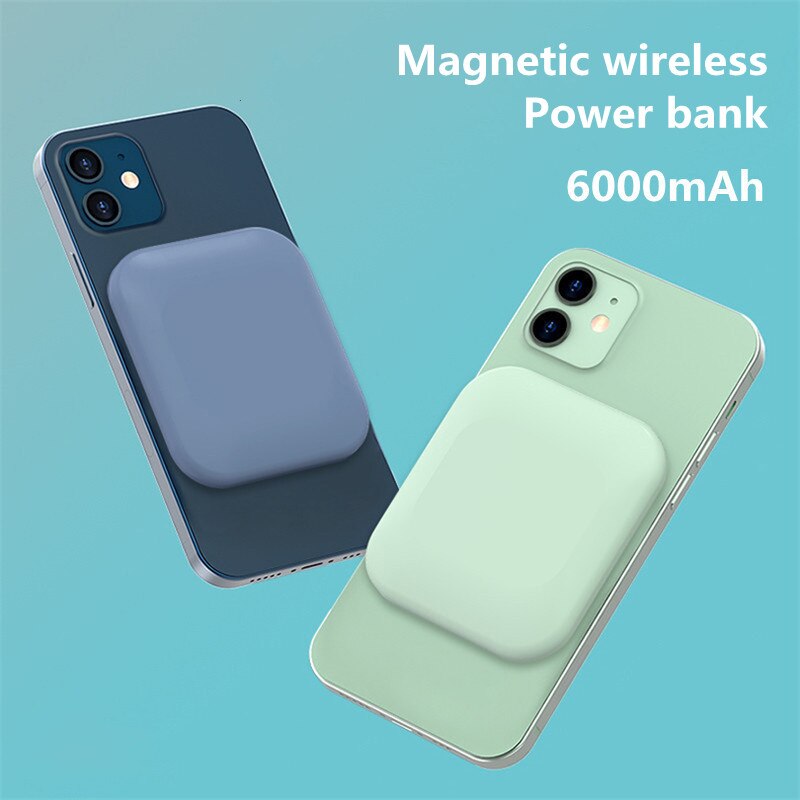 Portable Magnetic Power Bank 15W Wireless Charging For Apple iPhone 13 Xiaomi Huawei Samsung 6000mAh External Battery Charger
