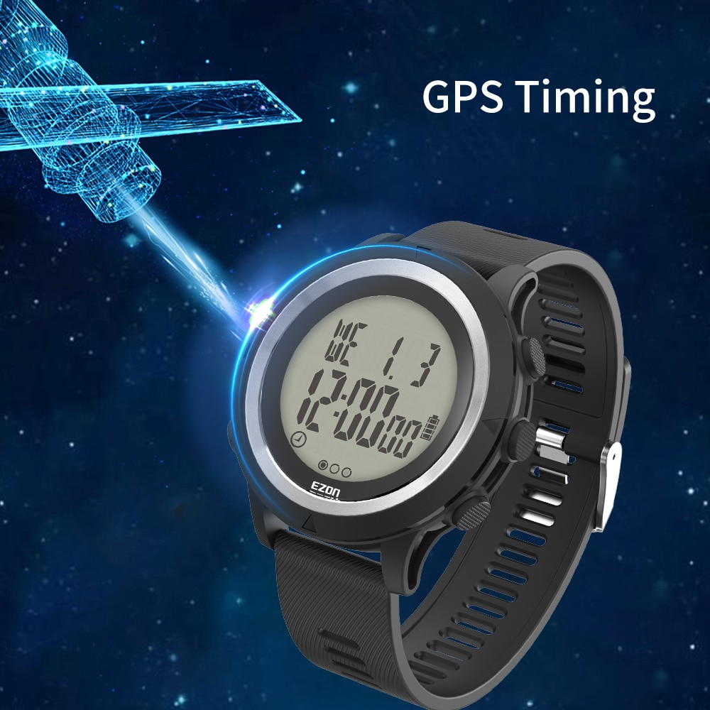 EZON-reloj deportivo inteligente T909C para correr, dispositivo con GPS, podómetro de Fitness, alarma de ritmo cardíaco óptico, cronógrafo, 5atm, resistente al agua, barra de progreso PM