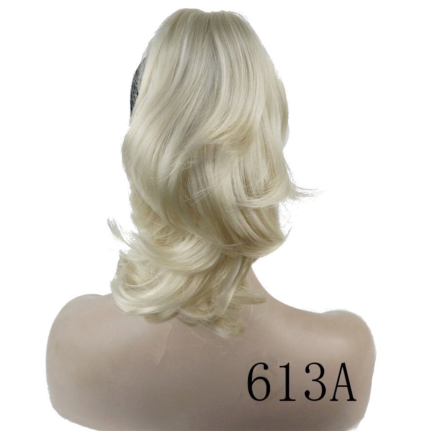Strongbeauty crush claw clip hestehale hairpiec kort rett dobbeltbruk stylet hårforlengelse syntetisk: 613a