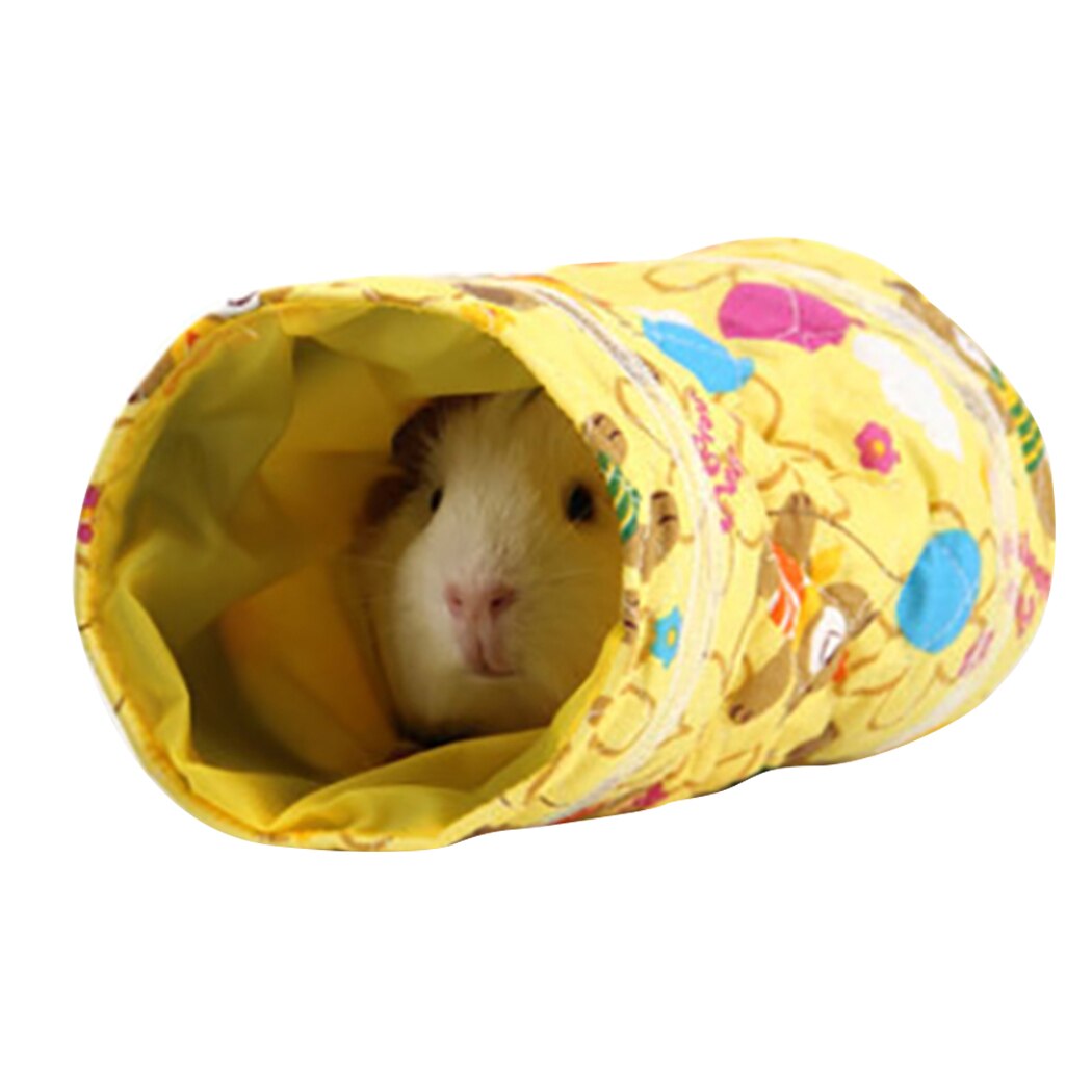 Túnel de juguete con de dibujos animados para hámster, tubos para mascotas pequeñas, cama nido para conejos, hurones, conejillos de indias, animales pequeños