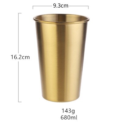 304# stainless steel cup household water gargle cup juice single layer Beer Mugs: MULTI