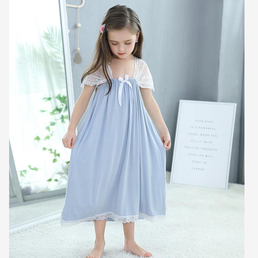 Summer Children&#39;s sleeveless Vest Nightdress Baby Girls Clothes Sleepshirts Vintage Nightgowns Lounge Kids Sleepwear Y825: 8