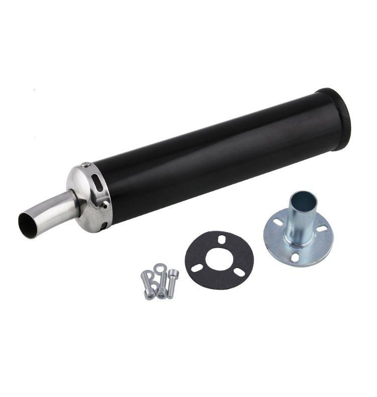 Silencieux d'échappement modifié noir incurvé, 60x280mm, pour moto