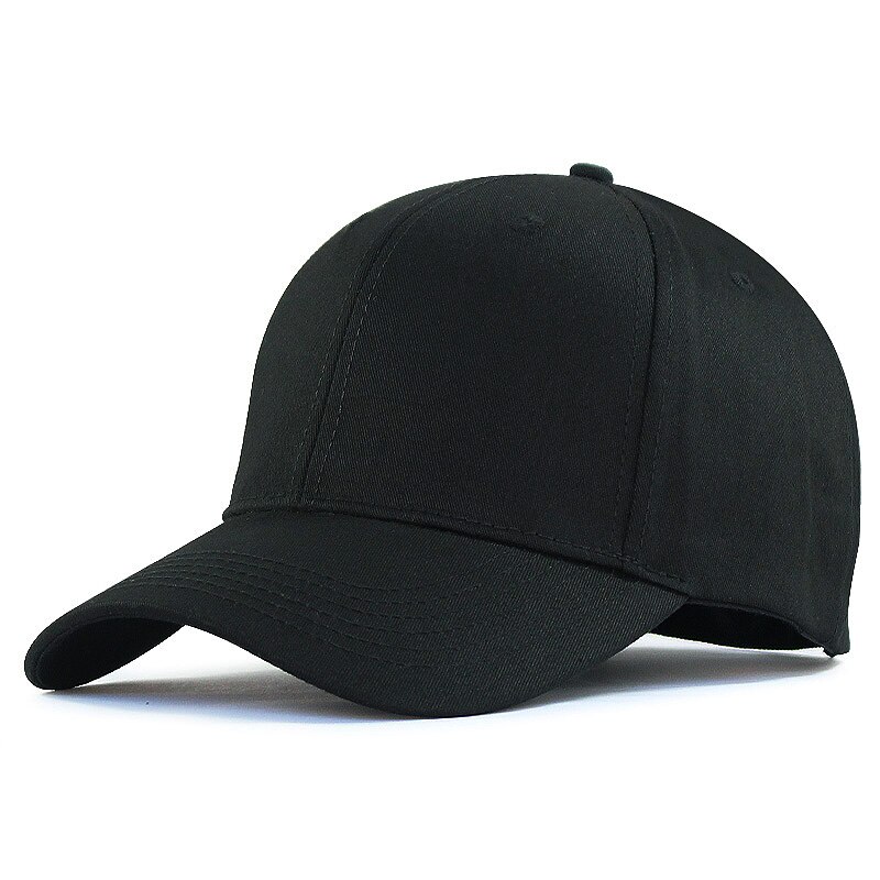 56-60cm 61-68cm large size baseball cap male spring summer and autumn cotton snapback hat big head men plus mesh sun caps: pure black / 56-60cm