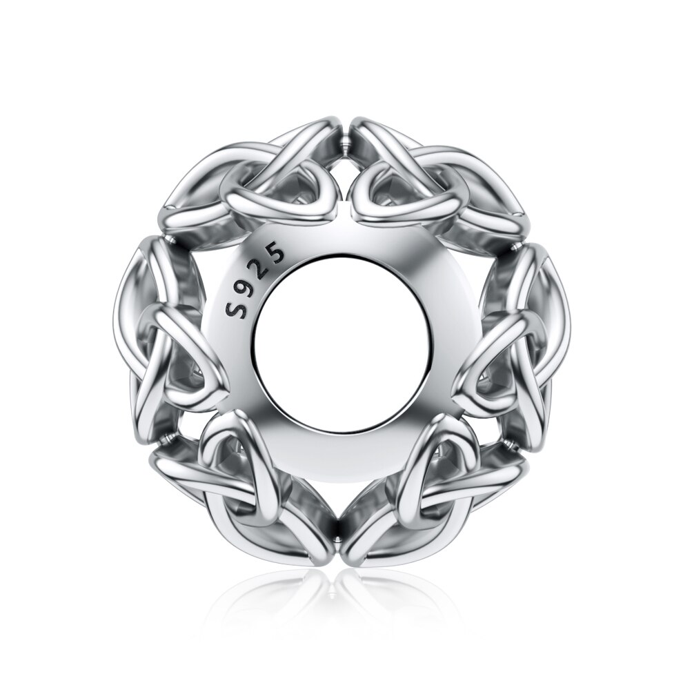 Jiayiqi keltisk knude 925 sterlingsølv hule charms perler passer til kvinder charms sølv 925 originale diy fine smykker
