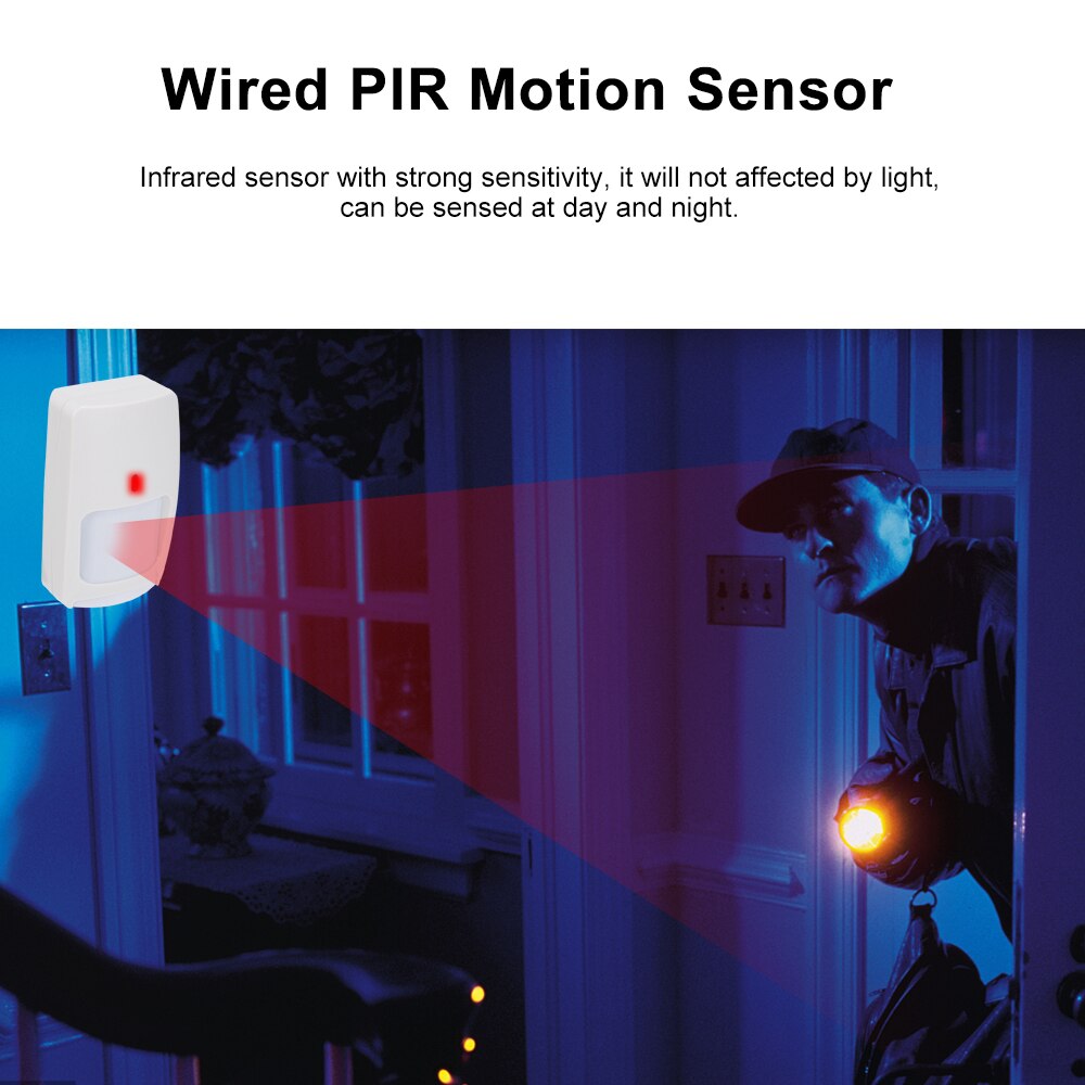 Wired Dual-tech Infrared Motion Detector Microwave Wall Mounted PIR Sensor Pet Immunity for Home Burglar Security