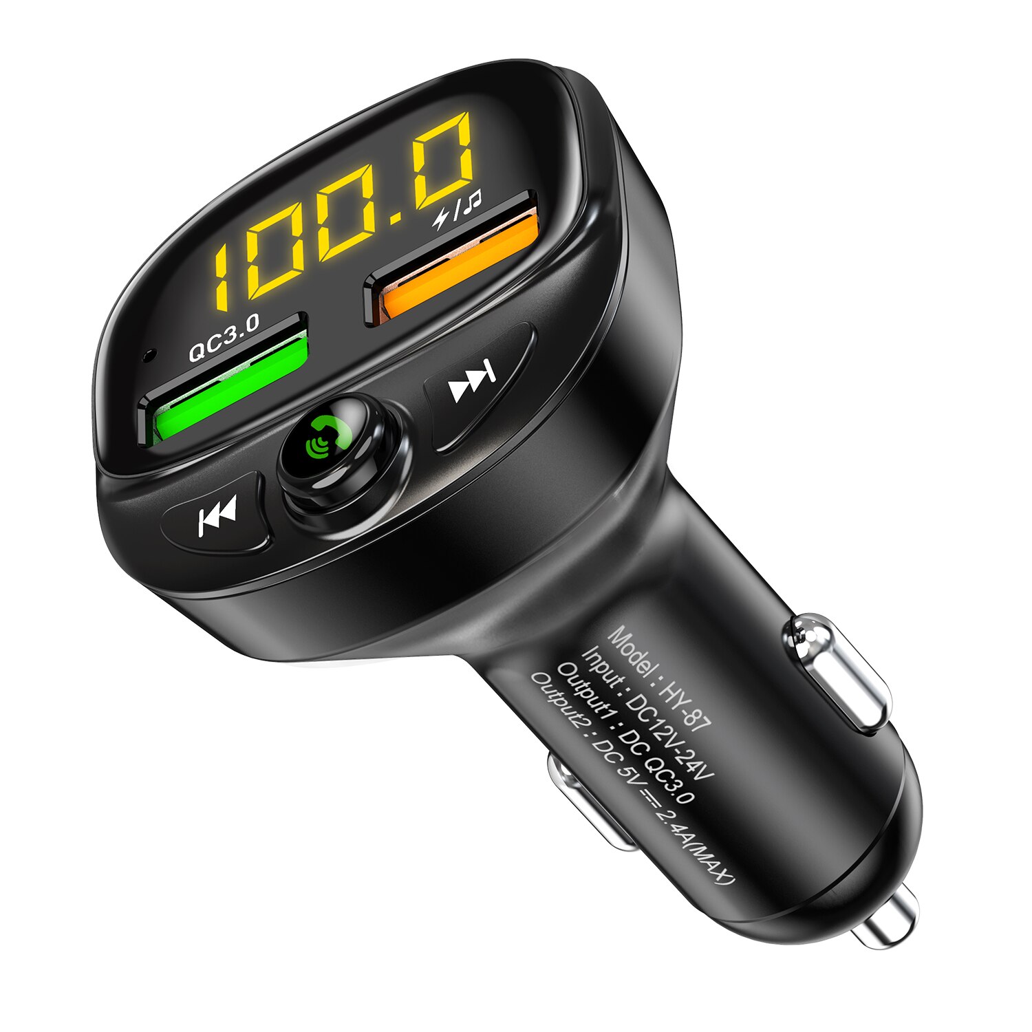 Lovebay Auto ladegerät Adapter bluetooth Wagen werkzeuge Auto FM Sender mit 3.1A schnell Ladung Dual usb Auto ladegeräte: Black1