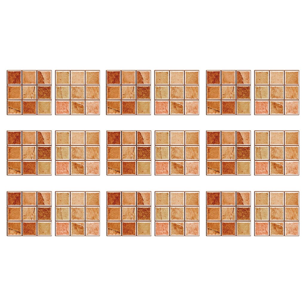 18pcs Self-adhesive Bathroom Kitchen Decor Home Wall 3D Tile Stickerfloor Tiles Stickers Waterproof Cenefa Adhesiva Cocina