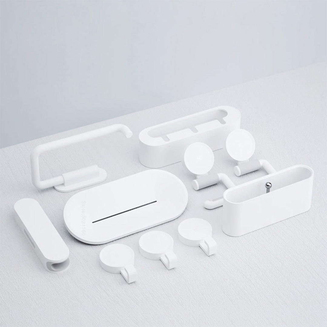 Conjunto de accesorios de baño XIAOMI MIJIA HL organizador de cepillos de dientes soporte de jabón plato de papel higiénico gancho para suministros de baño