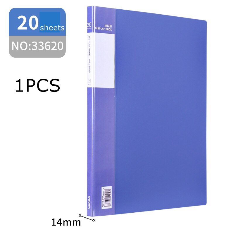 1/2/3/5PCS Deli folder 33610 transparent interleaf A4 clear leaf file folder 10-100 sheets documents loose leaf folder: 33620(1PCS)