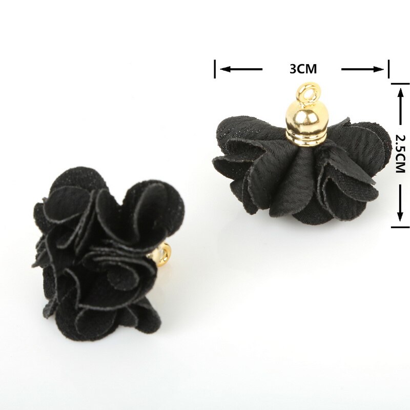 10 stuks 3*25cm bloemen bedel hanger kwastjes voor strik knutselen bruiloft feest decoratie doe-het-zelf benodigdheden verpakking accessoires: Zwart