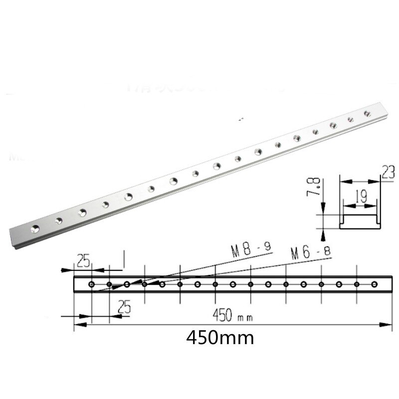 Holzbearbeitung T Slot Block Klemme und Gehrung Spur Schieberegler Bar Zimmerei Pressspan Klemme Bausatz Positionierung Begrenzer Gehrung Clip Gerät: 450mm Selider Bar