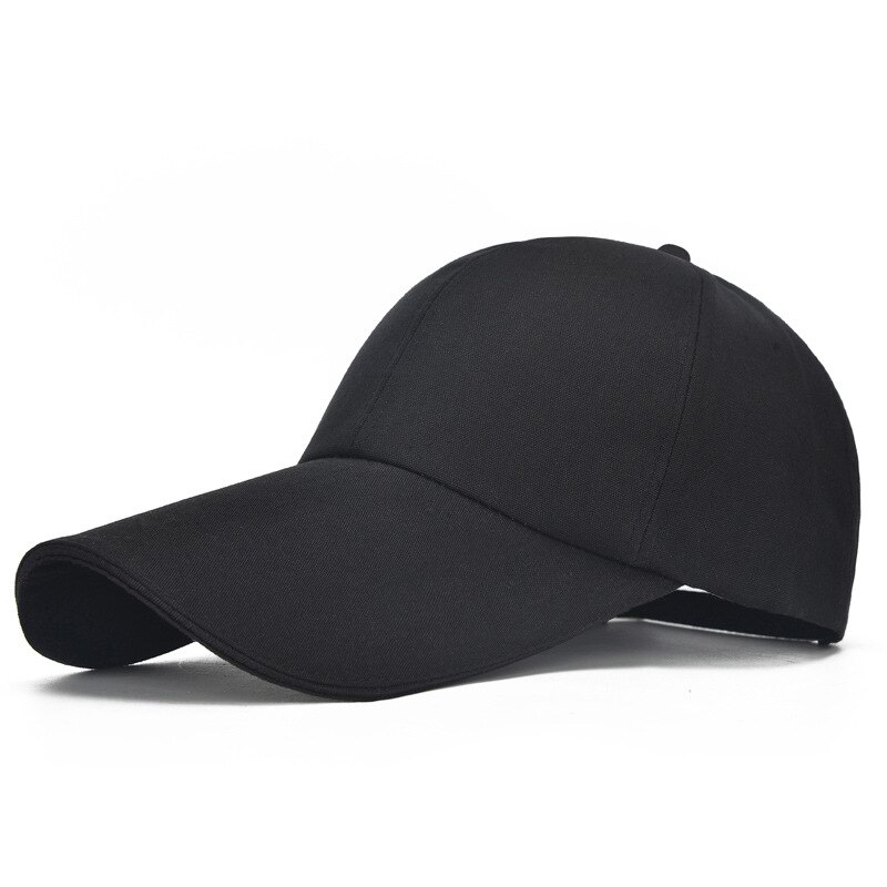 Casquette de Baseball Extra longue, ajustable, en toile, pour l&#39;été, Protection UV, voyage, plage: Black