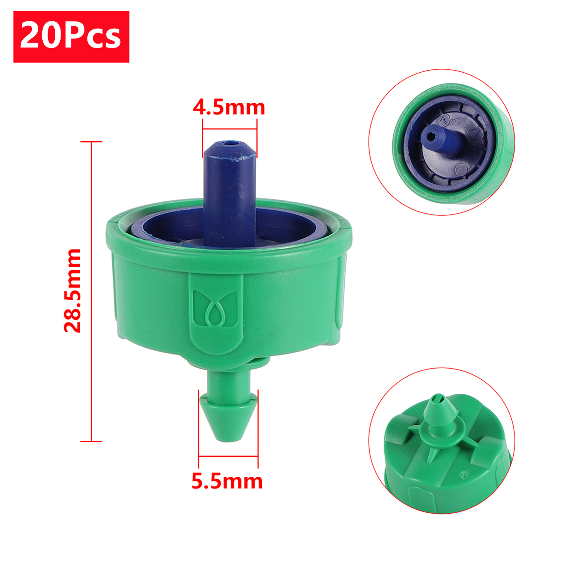 2/4/8 l/- fas droppfria tryckkompenserade droppkopplare 4/7mm slangars stabila flödesregulatorer trädgårdsbevattning tryckreglerande emittrar: Vit