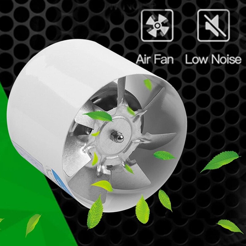 JHD-4 Inch Duct Inline Fan 140CFM 110V 20W For Bathroom Vent Room Basement Greenhouse Attic Kitchen (4Inch/100Mm)