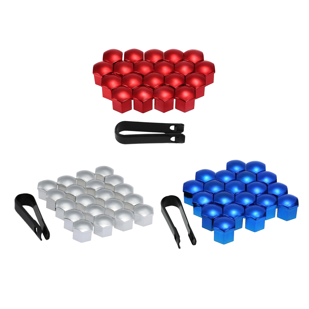 20 Sets 17mm Deep Wheel Lug Center Auto Hub Tyre Screw Cap Protector