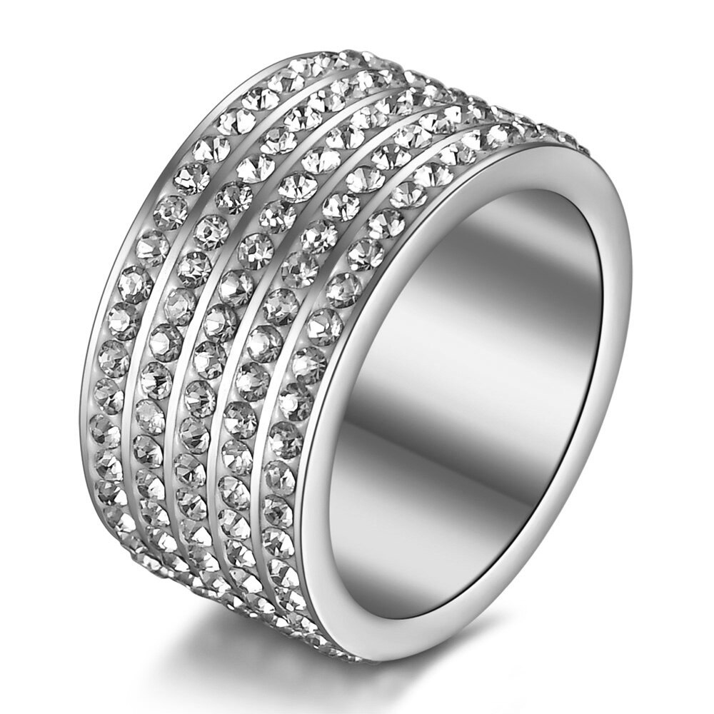 Offre spéciale pistolet noir plaqué femmes bijoux Cool 5 rangées en acier inoxydable anneau noir