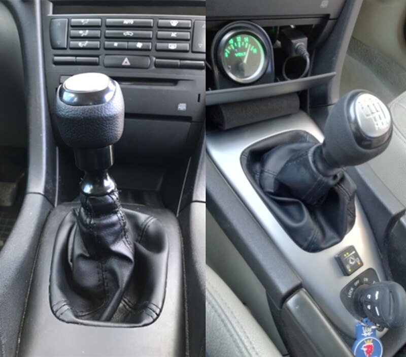 Palanca de cambio de marchas de velocidad 5/6, Funda de cuero para maletero de polaina, palanca de cambios para SAAB 93 9-3 SS 2003 , accesorios de estilo para coche
