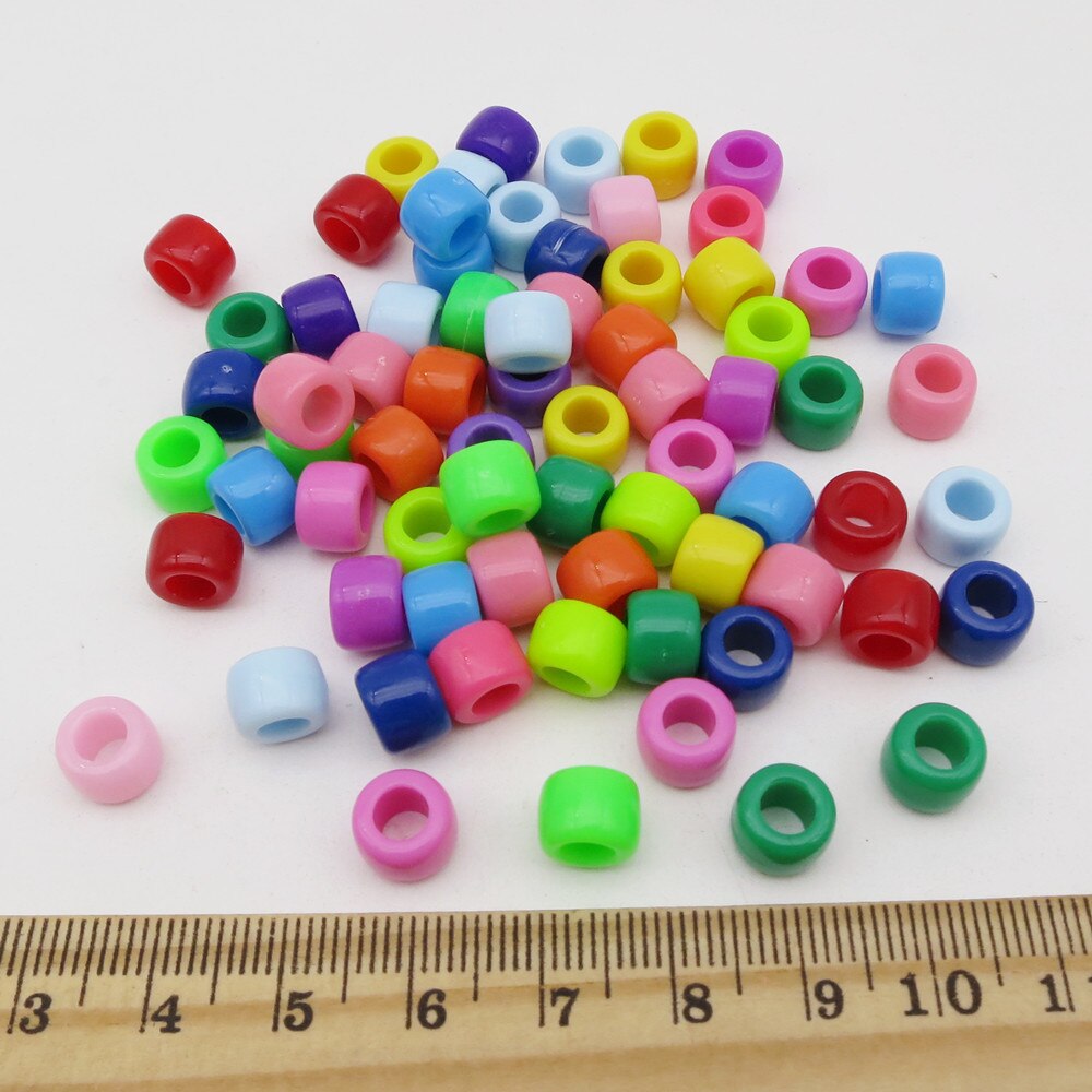 30 st -100 st virkad färgad plast barn kvinnor flätor hår fläta dreadlock pärlor ringar tillbehör 4.2mm inre hål