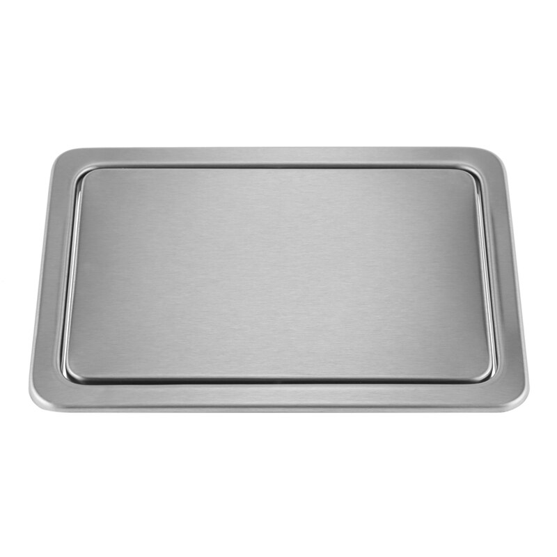 Kitchen Flap Lid Stainless Steel Flush Recessed Built-In Balance Flap Cover Trash Bin Garbage Can Trash Lid Kitchen Counter Top: white