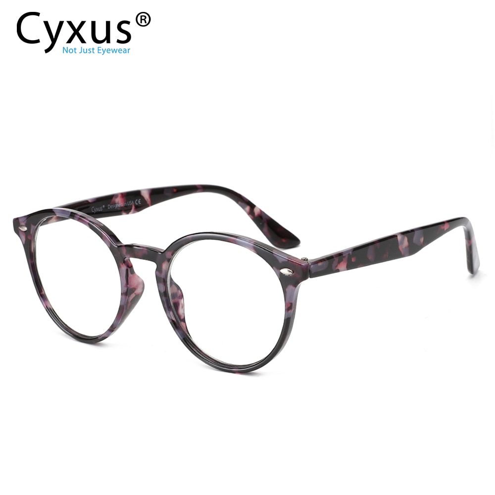 Cyxus Trendy Anti Blauw Licht Leesbril Bloemen Frame Transparante Lens Unisex Eyewear 2067