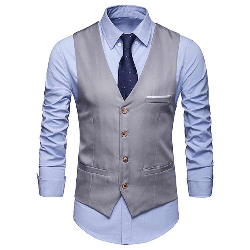 Herfst Mannelijke Formele Rokkostuum Vesten Slim Fit Mannen Pak Vest Man Bruiloft Vest Homme Casual Mouwloze Zakelijke Jas