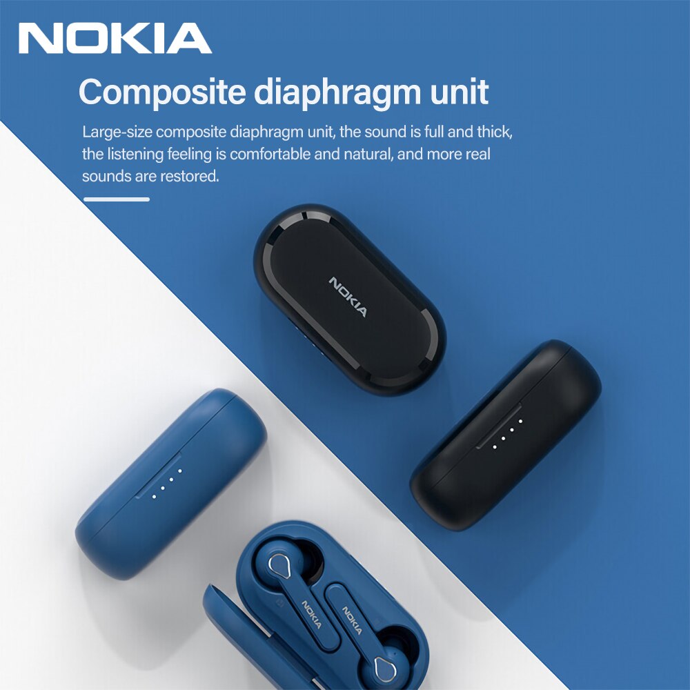 Nokia BH-205 TWS Bluetooth Headphones Wireless Earphone Touch Control Dynamic Earbuds AI Control Gaming Stereo Headset With Mic