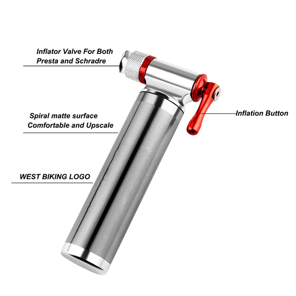 Mini Tragbaren Hochfeste Luftpumpe Bike Inflator Super Leichte MTB Rennrad Radfahren Pumpe Fahrrad Zubehör NEUE CO2 pumpe