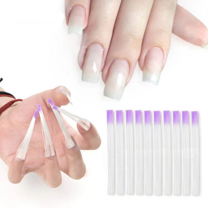 10Stck Fiberglas Nagel Erweiterung Glas Fibernails Gel Formular Nagel Seide Gebäude hoch Verlängerung Manikübetreffend Acryl Tipps wickeln,HT14-E