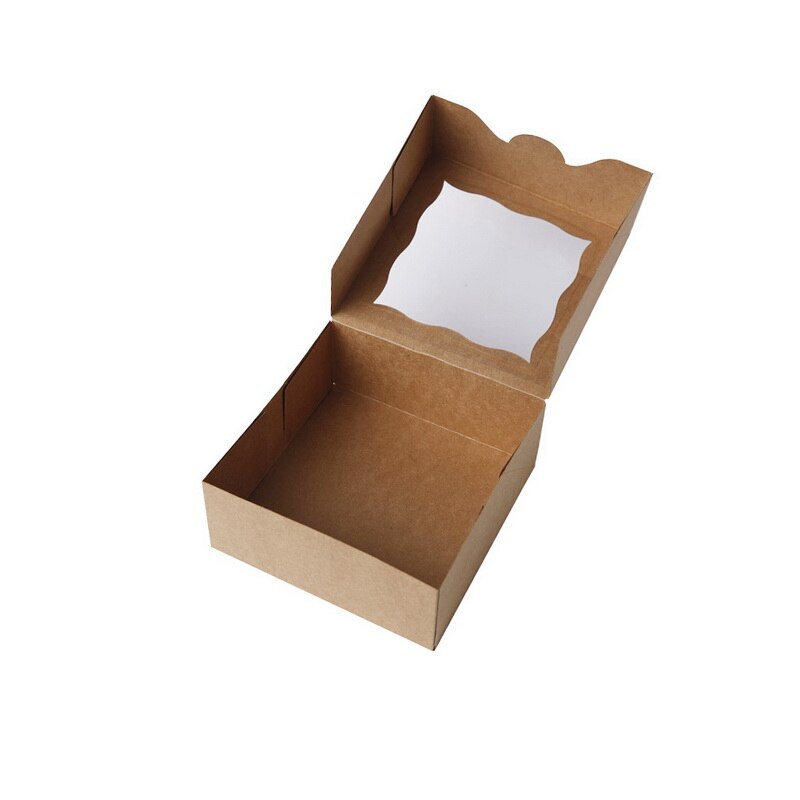 White Bakery Cookie Boxes with Windows 6x6x2.5inch cookie packing For cookie 12pcs