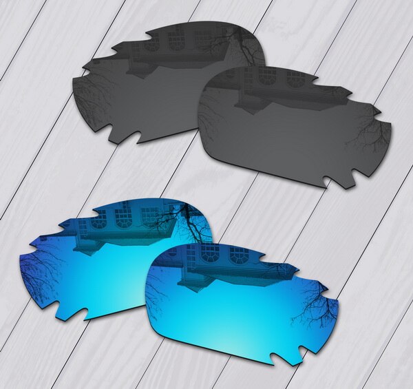 EOS Polarisierte Verbesserte Ersatz Linsen für Oakley Kieferknochen entlüftet Sonnenbrille-Mehrere Wahl: Schwarz-Eis Blau