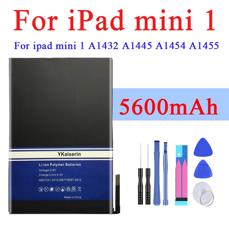 Tablette Batterie Für Apfel IPad Mini Mi Ni 1/ 2/ 3 / 4 A1432 A1445 A1454 A1455 A1489 a1490 A1538 A1546 A1550 Ersatz Batterie: For ipad mini 1