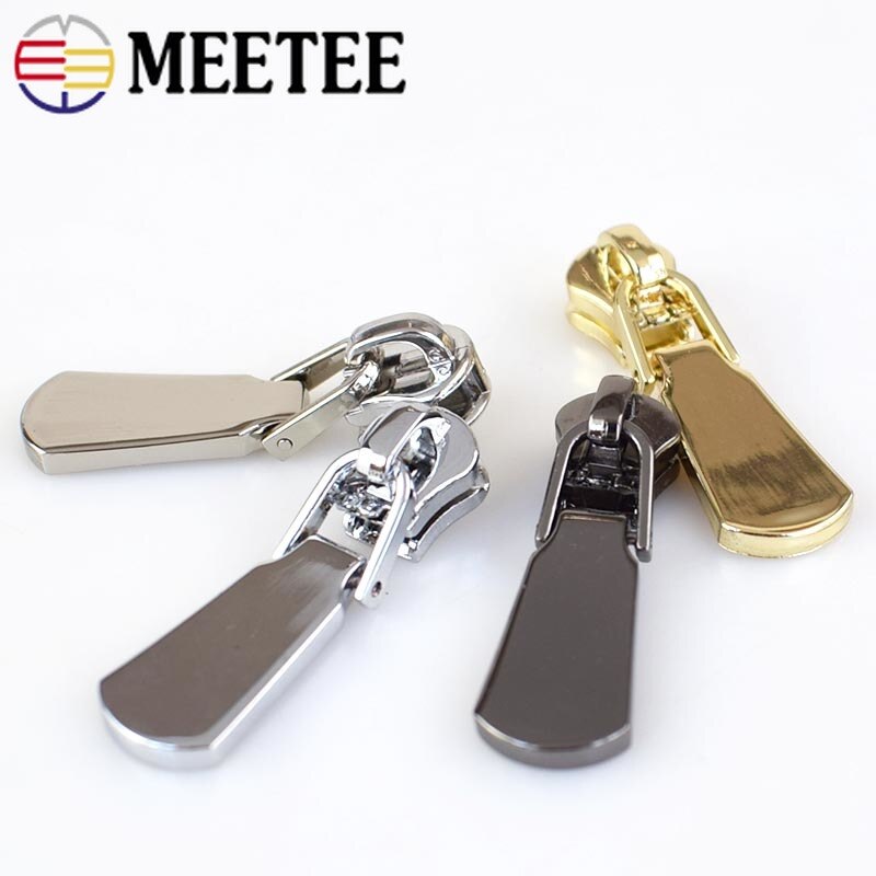 10pz di Modo di 5 # Cursori e ganci per chiusure lampo per Giubbotti I Vestiti del Metallo Chiusure lampo cerniera lampo kit di Riparazione Testa Della Chiusura Lampo Borsa FAI DA TE Accessori per il Cucito KY699