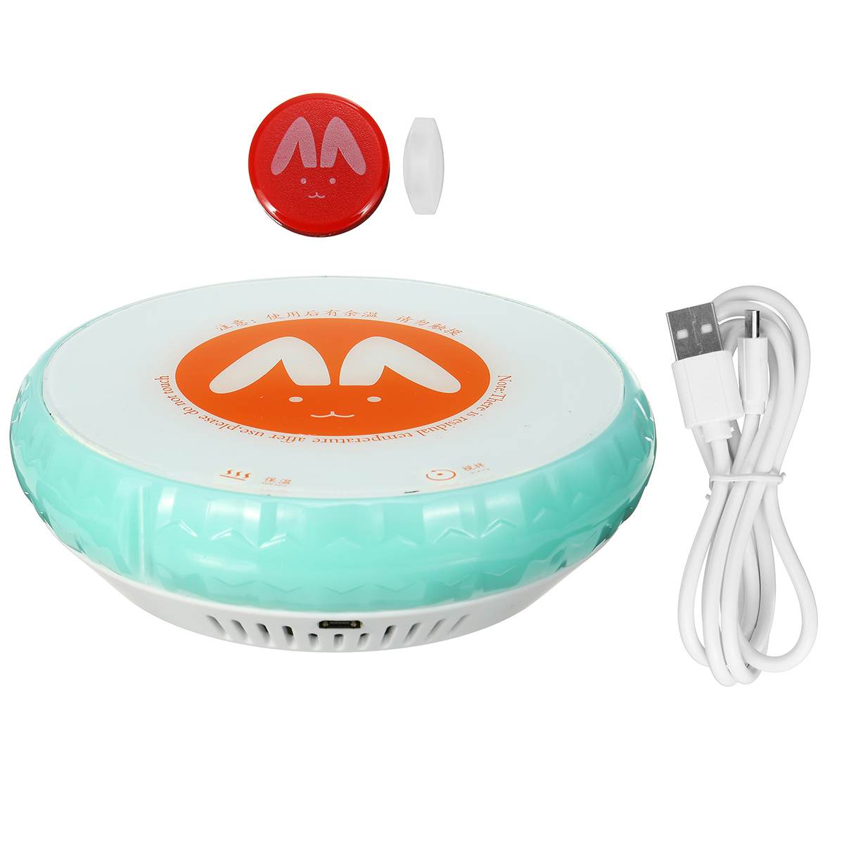 3 in 1 USB Gadget Warmer Cup Pad Magnetic Stirrer Cup Heating Mat Electric Tray Coffee Tea Warmer Cup Heater Mug Pad Office: Green