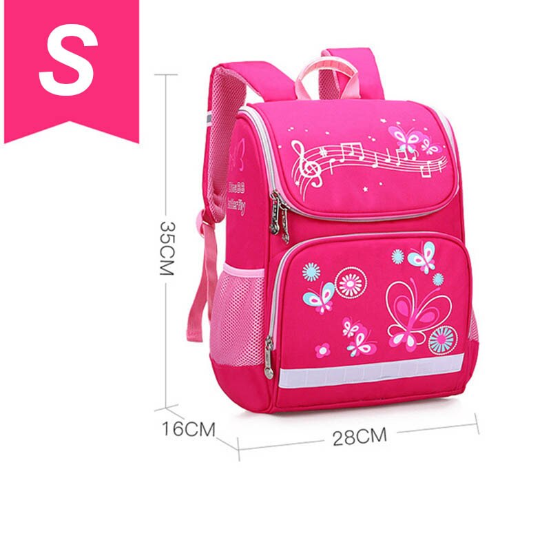 Kinderen Rugzakken School Tassen Voor Meisjes Vlinder Afdrukken Waterdichte Leuke Student Schooltassen: small size rose