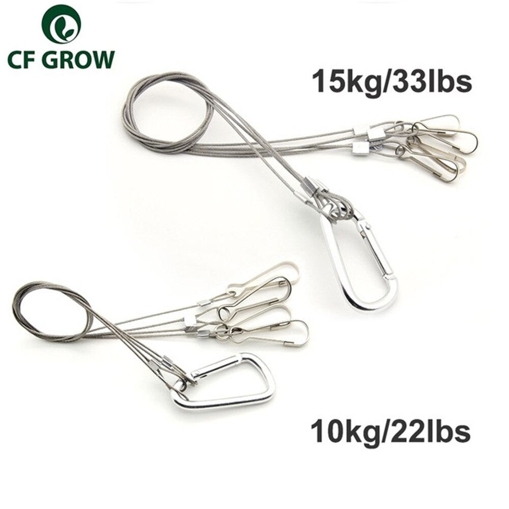 Lett opphengssett rustfritt stål hengetau krok galvanisert stål kabel hengende lys vokser lysarmaturer 10/15kg 22/33 lbs