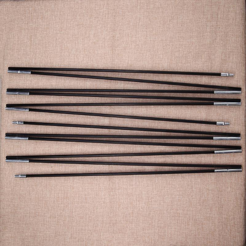 2 stk 6 sektioner camping teltstang glasfiber reserveudskiftning 7mm stang
