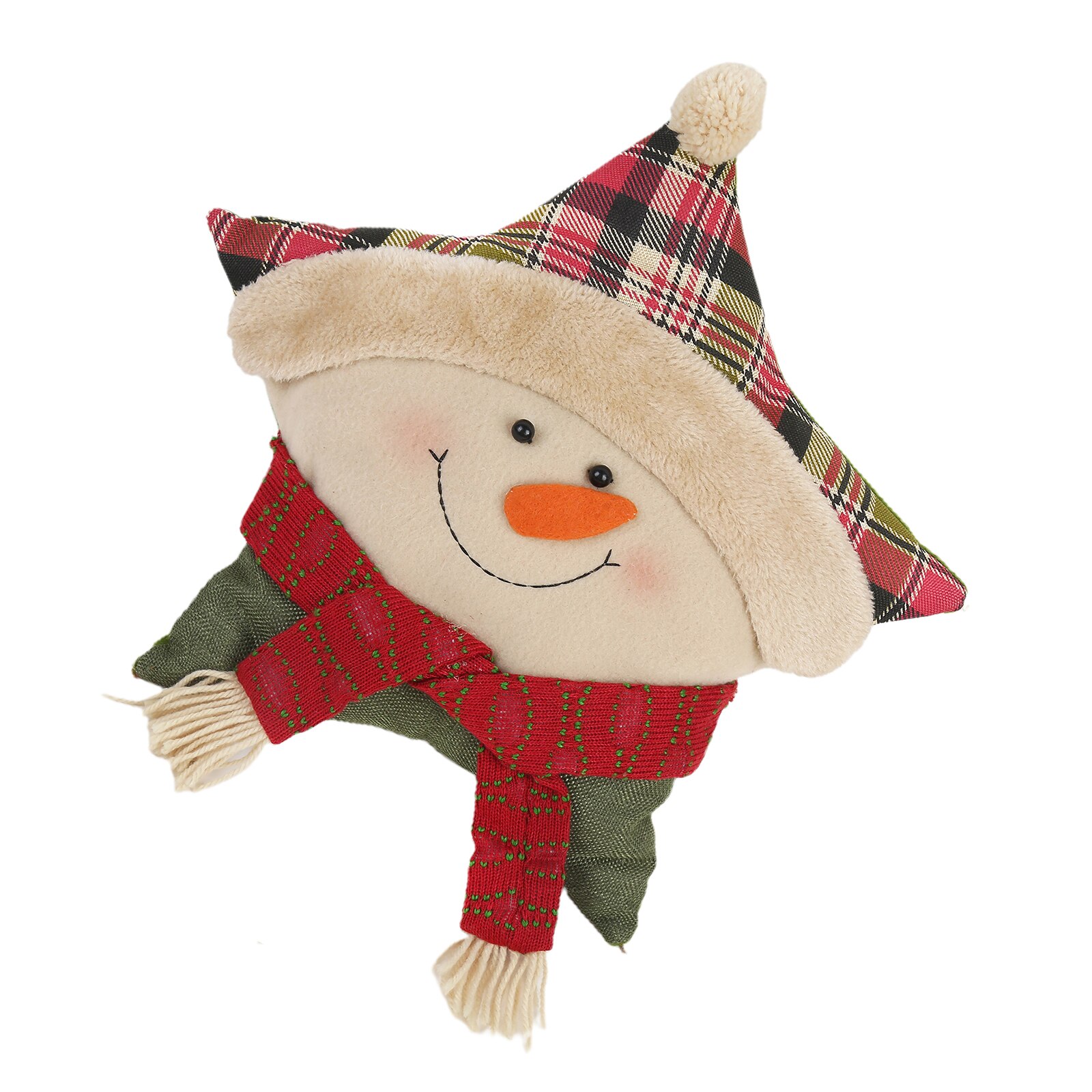 Christmas Pillows Cute Decorative Santa Claus Snowman Pattern Star Shaped Cushion for Home Sofa Couch Bed Car Xmas Ornament