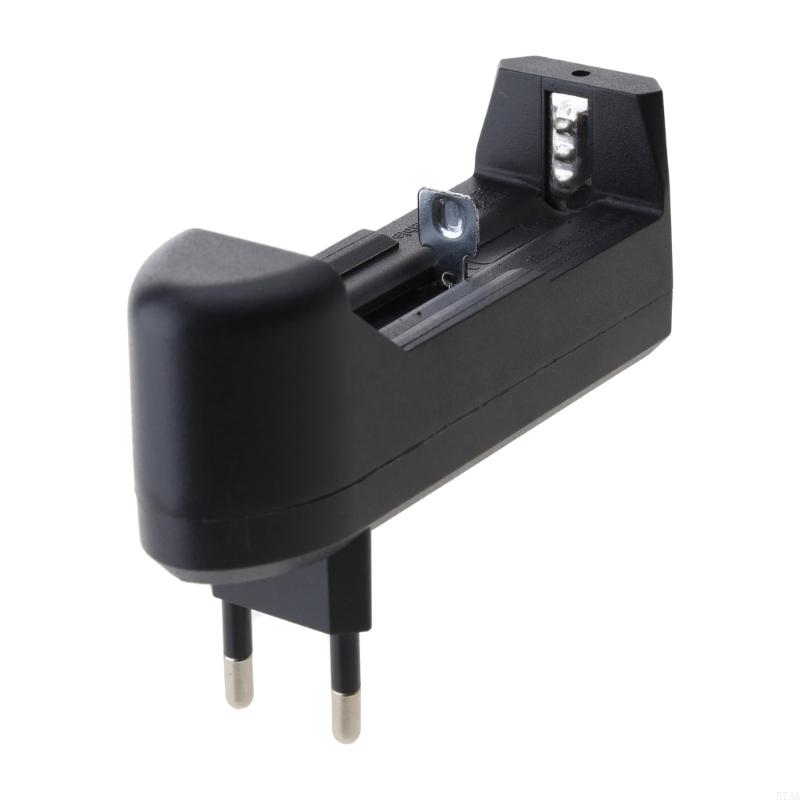 573A 3.7V Rechargeable 18650 Battery Charger 1 Bay Li-ion Home 2-round Pins Plug Adapter for Lithium Batteries 14500 16340