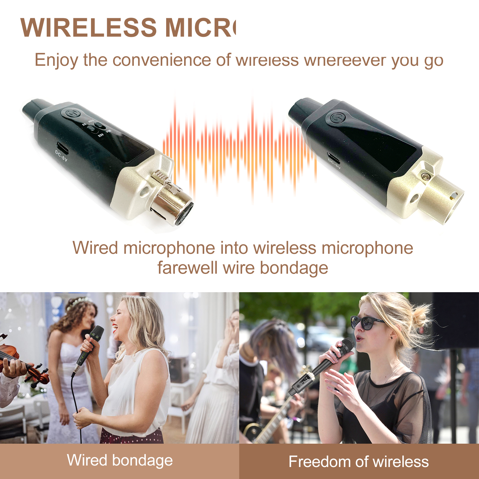 Drahtloses Mikrofonsystem UHF Wireless XLR Sender und Empfänger für dynamisches Mikrofon, Audiomixer, PA-System