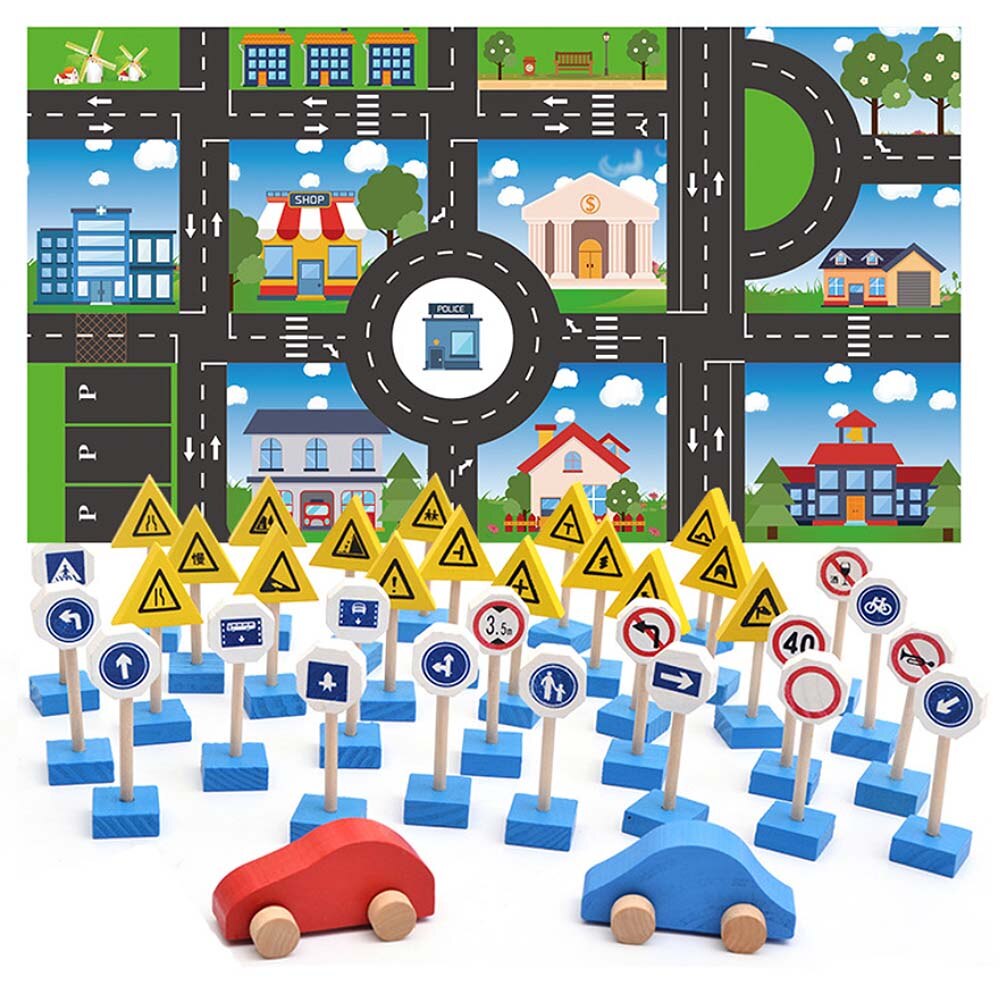 Early Education Knowledge Enlightenment Toys Brain Game Kindergarten Road Signs Traffic Indication Street Signs