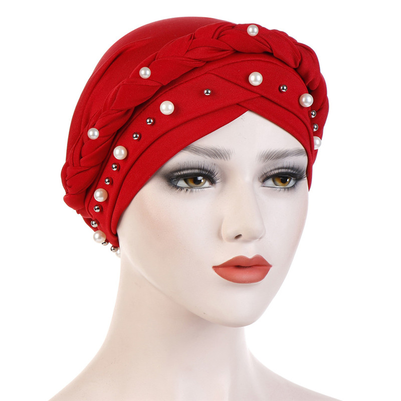 Hiyab-pañuelo para la cabeza para mujer musulmana, capa de turbante de algodón sólido, blanco perla, interior, musulmán, turbantes: 5